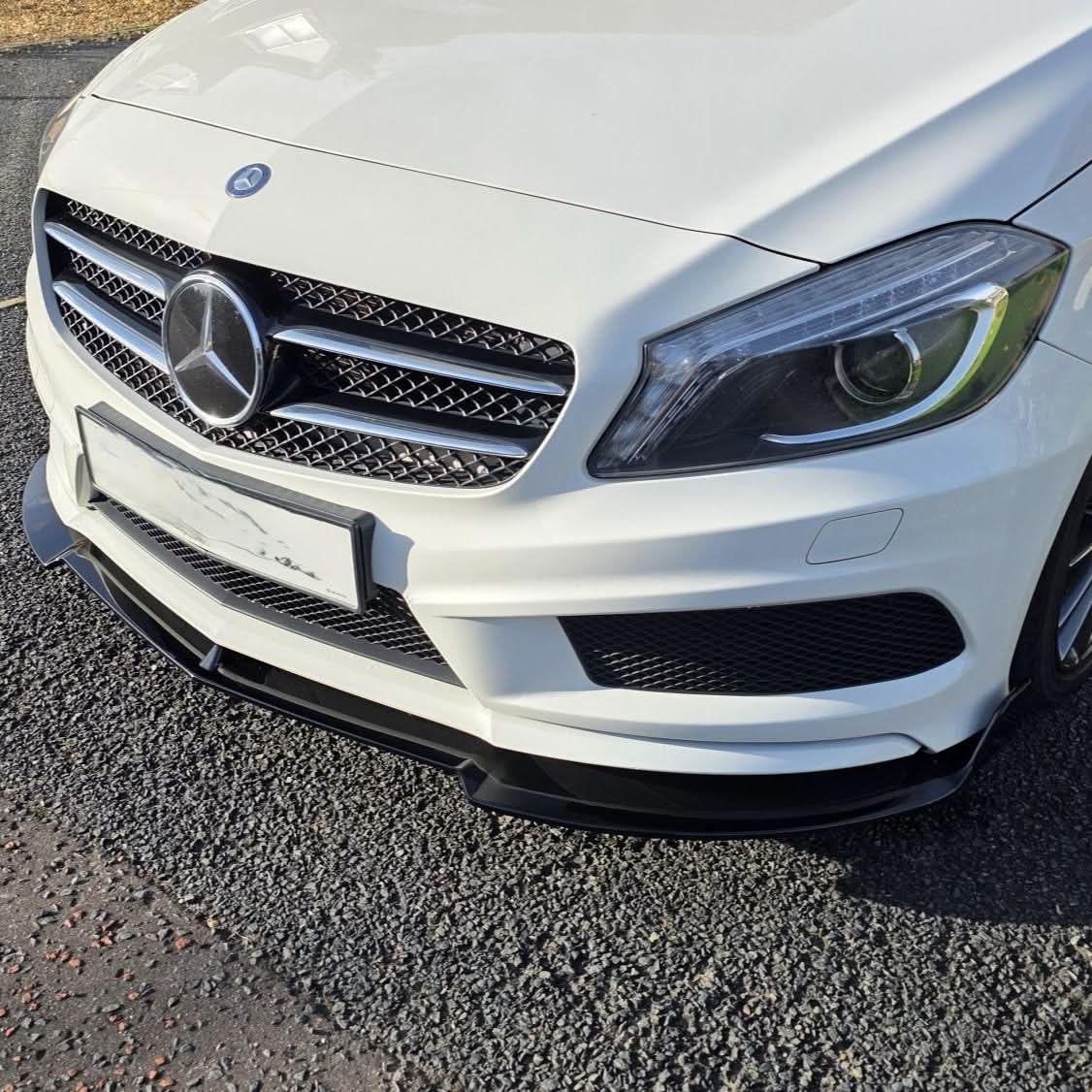 Mercedes A-Class W176 AMG Style Gloss Black Front Lip Splitter (2013-2015)
