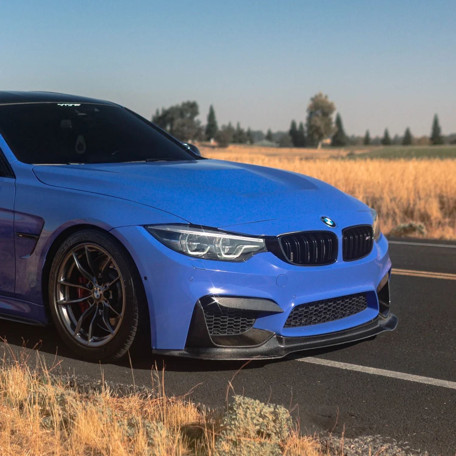 BMW M3 F80 / M4 F82 F83 Carbon Fibre V2 Style Front Lip Splitter (2014-2019)